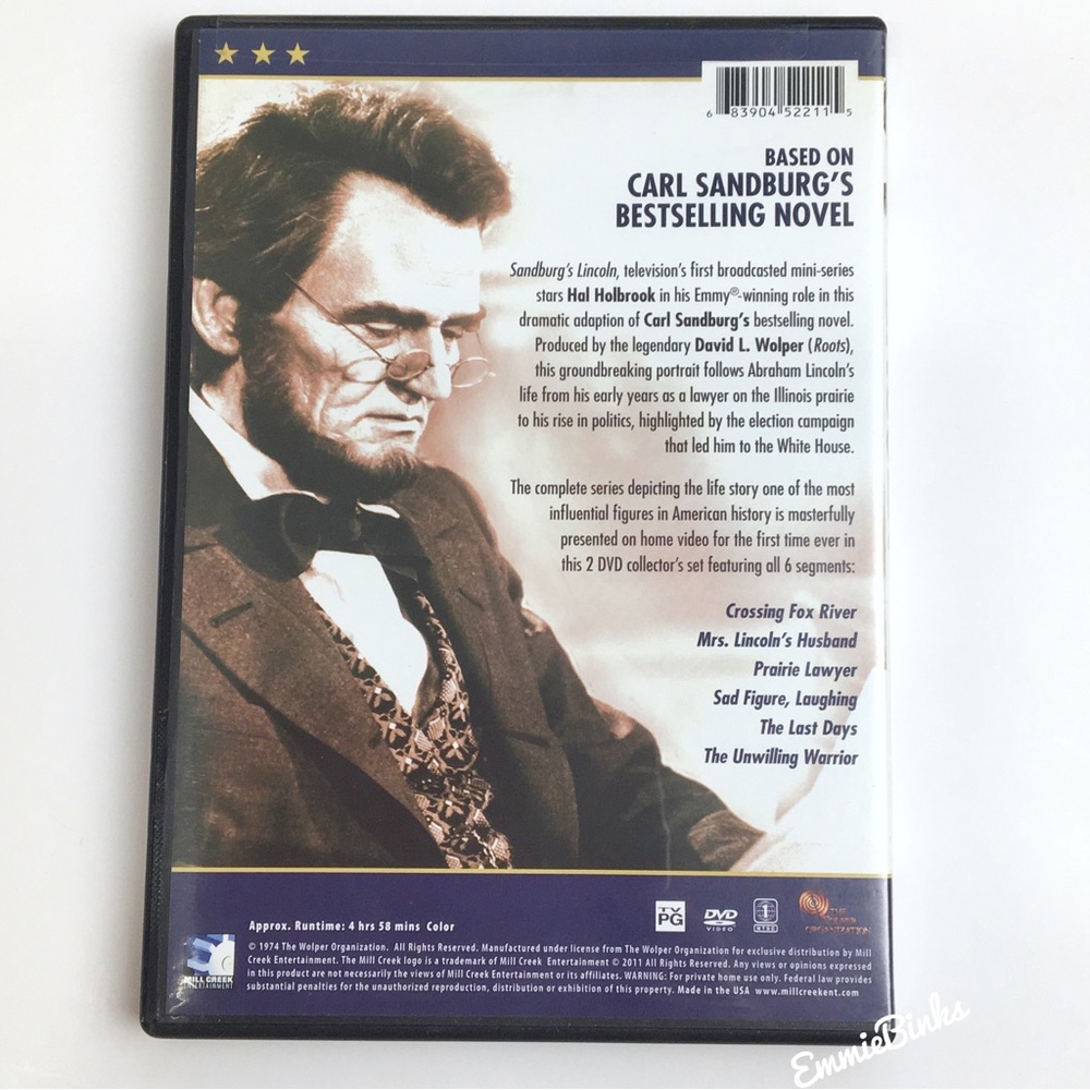 Pair of Abraham Lincoln DVDs: Daniel Day Lewis Lincoln & Sandburg’s Lincoln - Picture 7 of 9